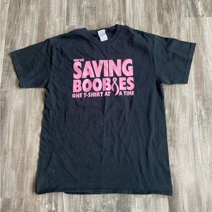 Gildan Breast Cancer Awareness T-shirt Black & Pink Medium